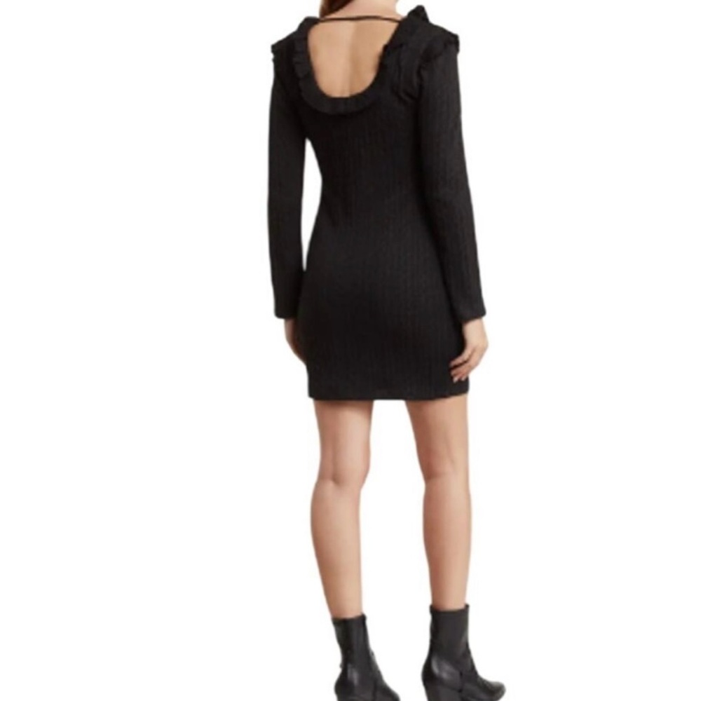 Black Ruffled Knit Sweater NWT - Picture 2 of 5